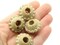6 24mm x 15mm Large Hole Brown Speckled Rondelle Vintage Plastic Beads